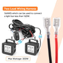 UTV ATV Off Road 2 LEAD Spot Light Rocker Switch Wire Harness Kit - WeiSen - WI005 - A