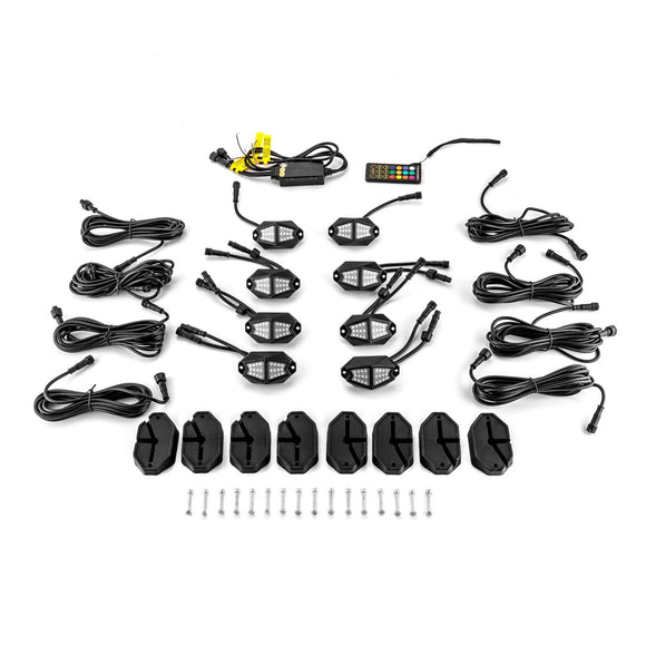 Universal RGB LED Rock Lights for Offroad UTV ATV SUV Golf Cart | Plug&Play | 366 Modes | Remote & APP Control - WeiSen - 80209002