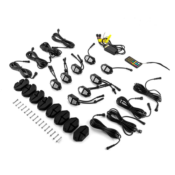 Universal RGB LED Rock Lights for Offroad UTV ATV SUV Golf Cart | Plug&Play | 366 Modes | Remote & APP Control - WeiSen - 80209002