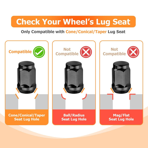 UTV ATV SUV Pickup Trucks Universal Heavy Duty Steel Triple Coating M12x1.50 Lug Nuts - WeiSen - 80420001
