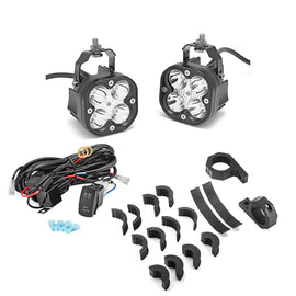 UTV LED Work Light Pod + 1" - 2" Adjustable Bracket for Round Tube Roll Cage - Weisen - ZT027 - A+70201006+WI005 - A