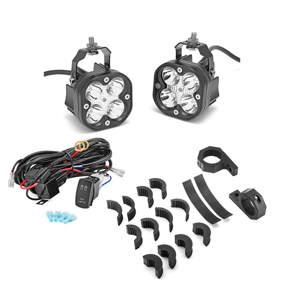 UTV LED Work Light Pod + 1" - 2" Adjustable Bracket for Round Tube Roll Cage - Weisen - ZT027 - A+70201006+WI005 - A