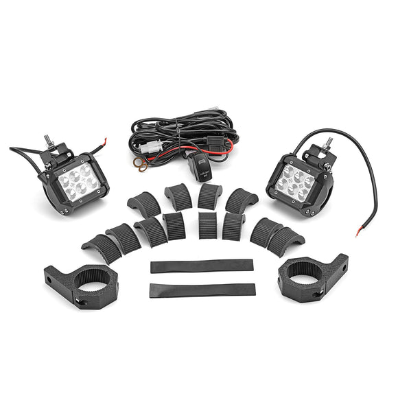 UTV LED Work Light Pod + 1" - 2" Adjustable Bracket for Round Tube Roll Cage - Weisen - ZT027 - A+LED003+WI003