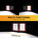 UTV Off Road Racing Tempered Glass Side Rearview Mirrors w/ Spot Light for Polaris Can - Am Pro - Fit Cage - WeiSen - 80301038