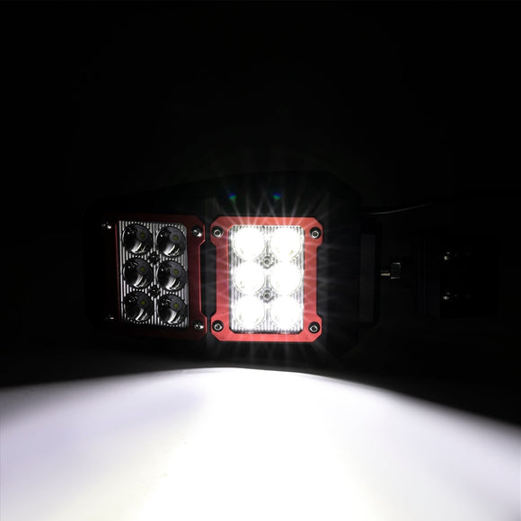 UTV Off Road Racing Tempered Glass Side Rearview Mirrors w/ Spot Light for Polaris Can - Am Pro - Fit Cage - WeiSen - 80301038