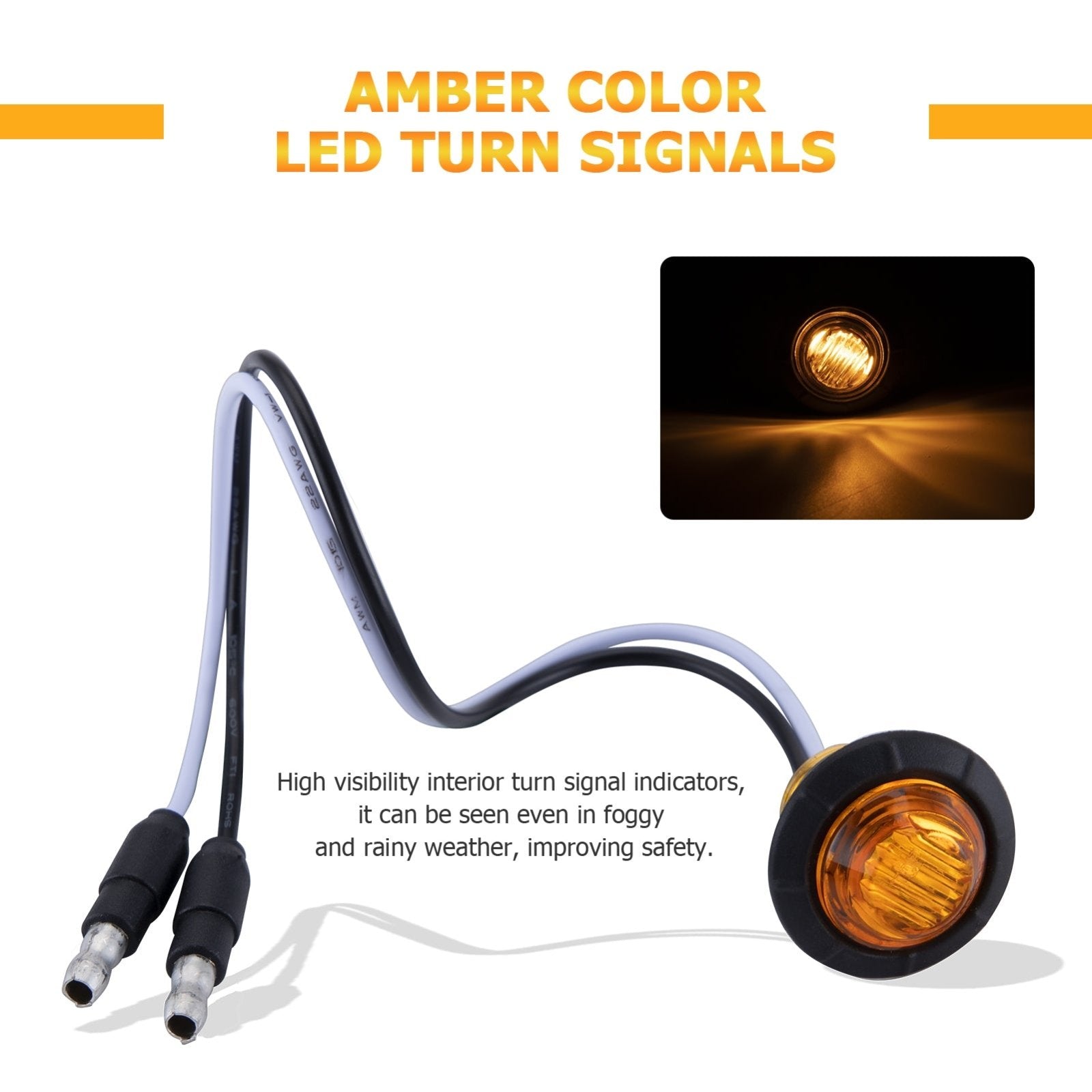 UTV/ATV Universal Street Legal Turn Signal Kit With Toggle Switch & Ho ...