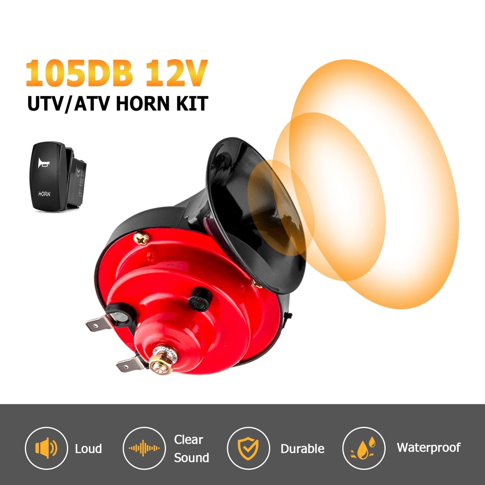 UTV/ATV Universal Street Legal Turn Signal Kit With Toggle Switch & Horn Kit - Weisen