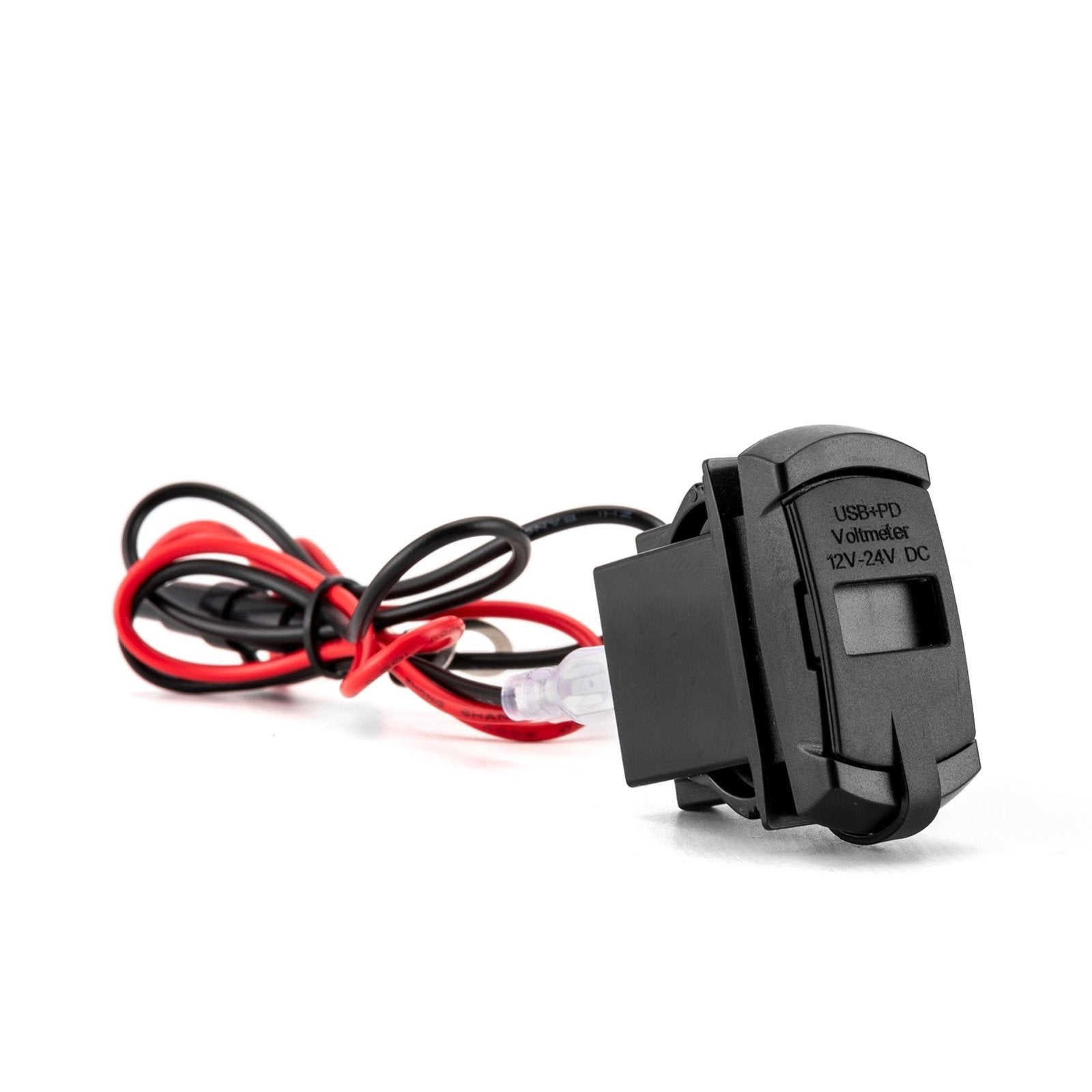 UTVs ATVs SUVs Trucks Boats USB Rocker Switch 12v Dual Charger/Outlet with LED Voltmeter Display - Weisen