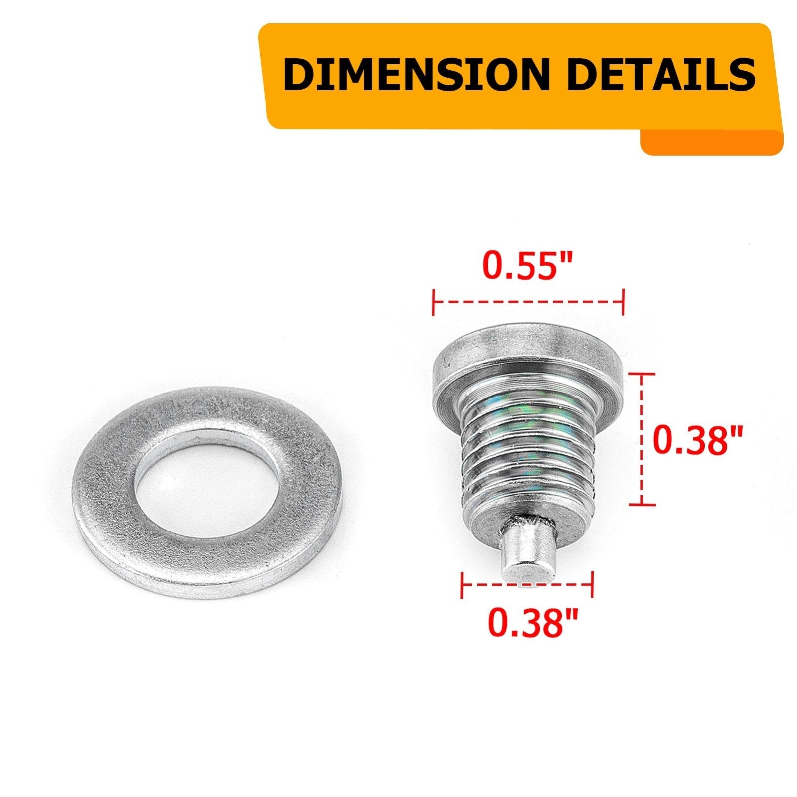 Yamaha YZ250F YZ450F WR250F WR450F Solid Steel M10x1.25mm Magnetic Engine Oil Drain Plug - Weisen