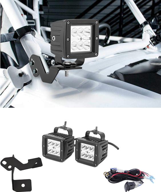POLARIS RZR 800/900/XP 1000 2014 - 2022 Models 3 inches 24W LED Spot Light Pods Kit - WeiSen - ZT001 - L1 - W5 - A
