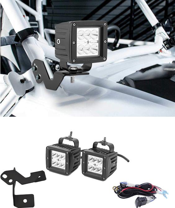 POLARIS RZR 800/900/XP 1000 2014-2022 Models 3 intches 24W LED Spot Light Pods Kit - Weisen