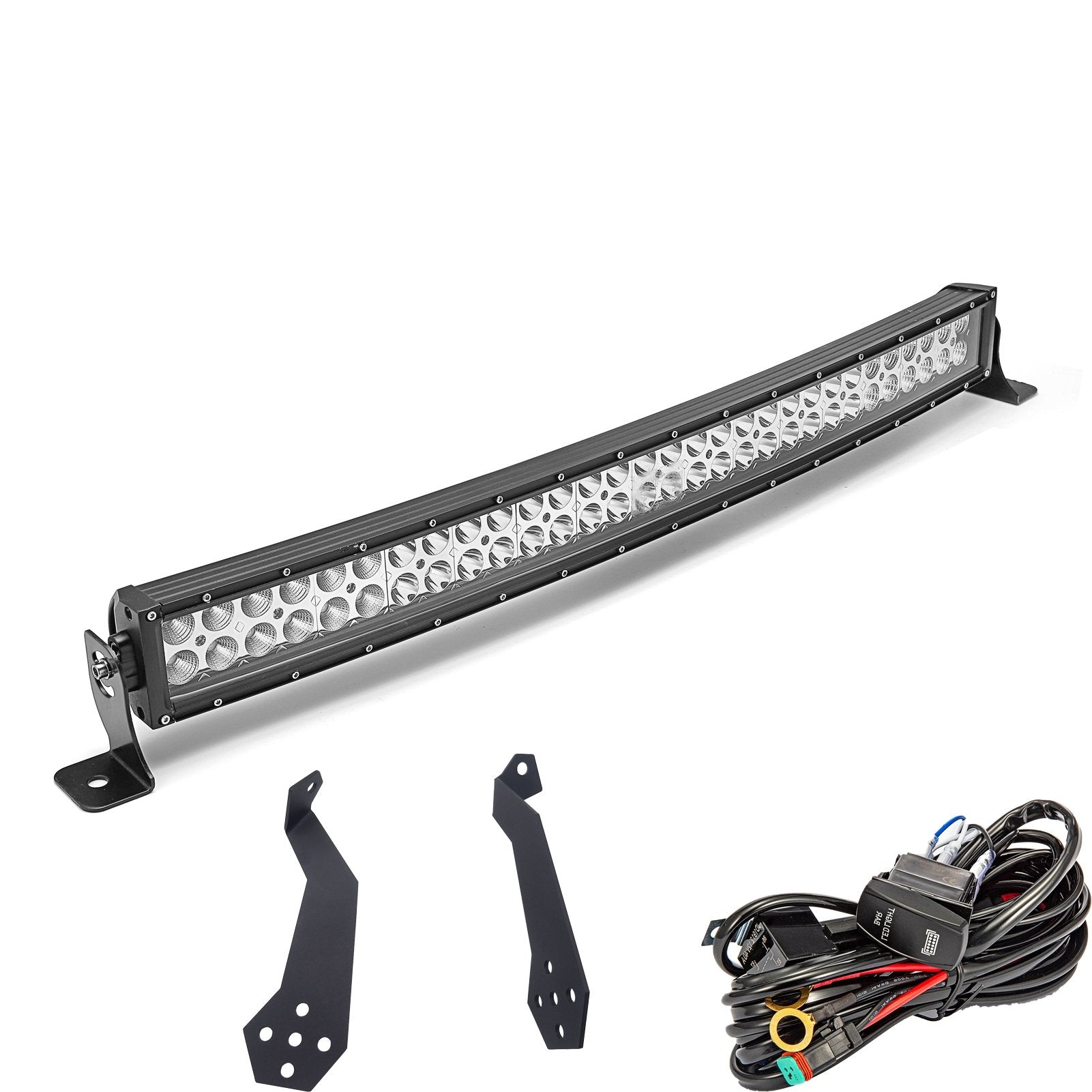 2014 - 2020 Polaris RZR XP 1000 900 32" Curved LED Light Bar Over Roof Brackets Kit - WeiSen - ZT007 - B+LED008+WI002